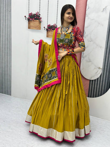 Navratri Special Pure Cotton with 6 Meter Big Flair Lehenga Choli Set