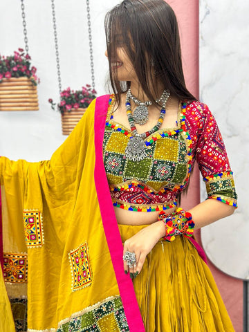 Navratri Special Pure Cotton with 6 Meter Big Flair Lehenga Choli Set