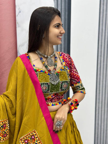 Navratri Special Pure Cotton with 6 Meter Big Flair Lehenga Choli Set