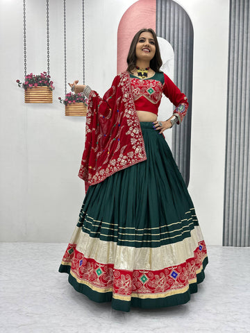 Festive Special Pure Cotton with 6 Meter Huge Flair Ready to Wear Lehenga Choli Set