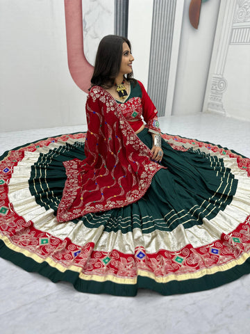 Festive Special Pure Cotton with 6 Meter Huge Flair Ready to Wear Lehenga Choli Set