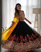 Premium Faux Georgette Silk with Original Mirror & Thread work Lehenga Choli Set