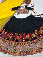 Premium Faux Georgette Silk with Original Mirror & Thread work Lehenga Choli Set
