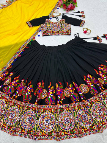 Premium Faux Georgette Silk with Original Mirror & Thread work Lehenga Choli Set