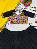 Premium Faux Georgette Silk with Original Mirror & Thread work Lehenga Choli Set