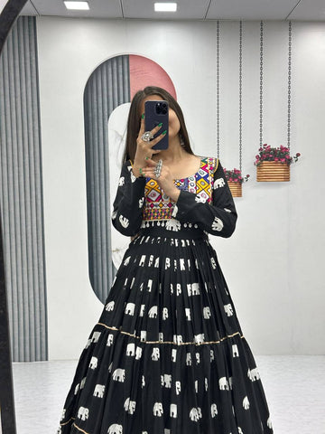 Navratri Special Pure Cotton with 9 Meter Huge Flair Gown