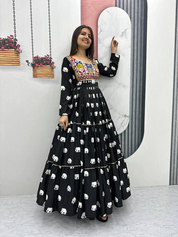 Navratri Special Pure Cotton with 9 Meter Huge Flair Gown
