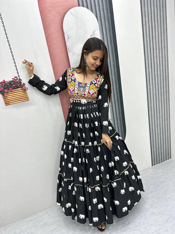 Navratri Special Pure Cotton with 9 Meter Huge Flair Gown