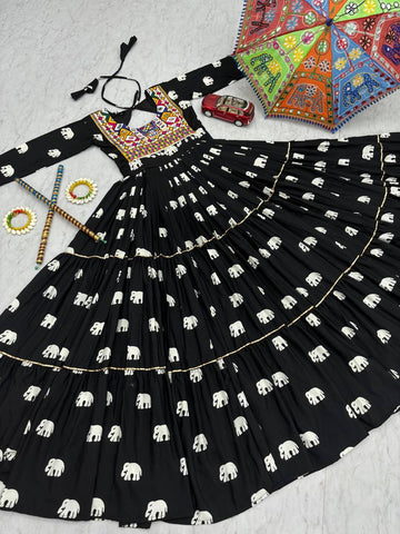 Navratri Special Pure Cotton with 9 Meter Huge Flair Gown