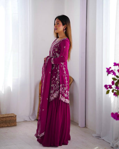 Premium Faux Georgette Silk with Thread & Sequence work Fancy Suit Set