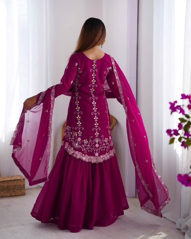 Premium Faux Georgette Silk with Thread & Sequence work Fancy Suit Set