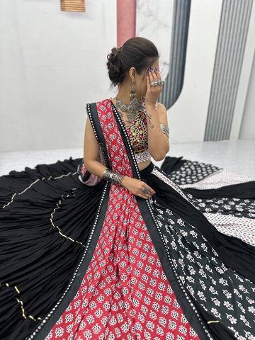 Navratri Special Pure Cotton with 8 Meter Huge Flair Ready to Wear Lehenga Choli Set