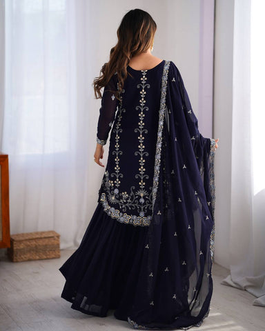 Premium Faux Georgette Silk with Thread & Sequence work Fancy Suit Set