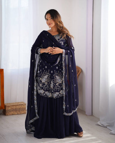 Premium Faux Georgette Silk with Thread & Sequence work Fancy Suit Set
