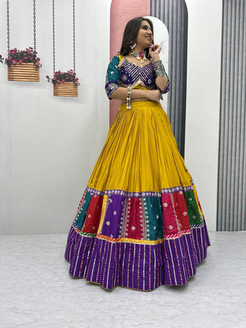 Festive Special Pure Cotton Embroidery Thread & Sequence Work with 6 Meter Huge Flair Lehenga Choli Set