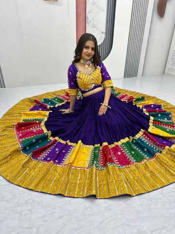 Festive Special Pure Cotton Embroidery Thread & Sequence Work with 6 Meter Huge Flair Lehenga Choli Set