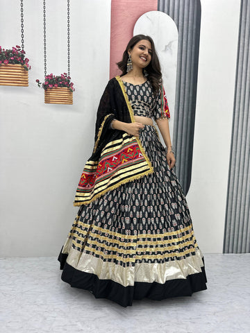 Festive Special Pure Rayon Cotton with 6 Meter Huge Flair Lehenga Choli Set
