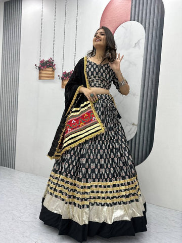 Festive Special Pure Rayon Cotton with 6 Meter Huge Flair Lehenga Choli Set