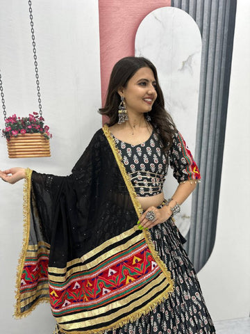 Festive Special Pure Rayon Cotton with 6 Meter Huge Flair Lehenga Choli Set