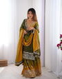 Premium Chinnon Silk with Coding Dori with Sequence with Rivet Moti Work Fancy Suit Set