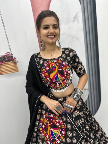 Festive Special Pure Cotton Heavy Gamathi Work with 6 Meter Huge Flair Lehenga Choli Set