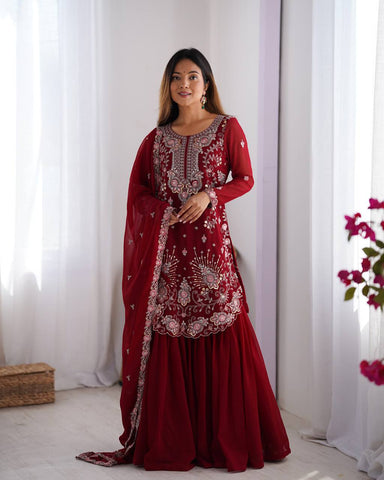 Premium Faux Georgette Silk with Thread & Sequence work Fancy Suit Set