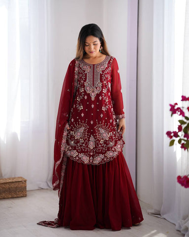 Premium Faux Georgette Silk with Thread & Sequence work Fancy Suit Set