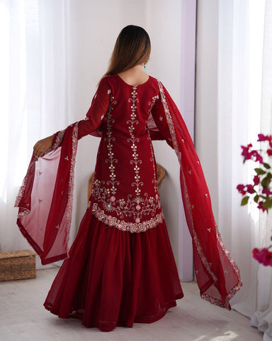 Premium Faux Georgette Silk with Thread & Sequence work Fancy Suit Set