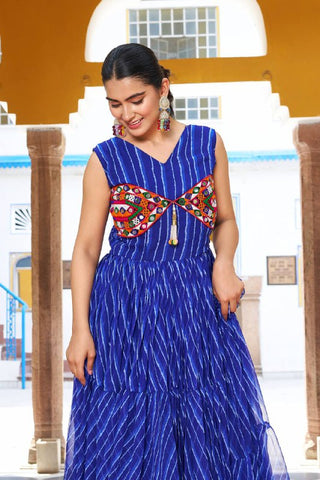 Special Georgette Bandhani Print Gown with 9 Meter Huge Flair For Navratri