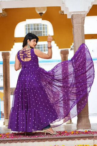 Special Georgette Bandhani Print Gown with 9 Meter Huge Flair For Navratri