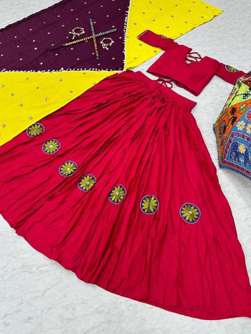 Festive Special Pure Rayon Cotton with 6 Meter Huge Flair Lehenga Choli Set