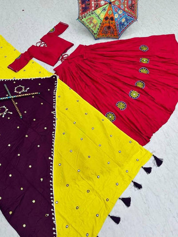 Festive Special Pure Rayon Cotton with 6 Meter Huge Flair Lehenga Choli Set