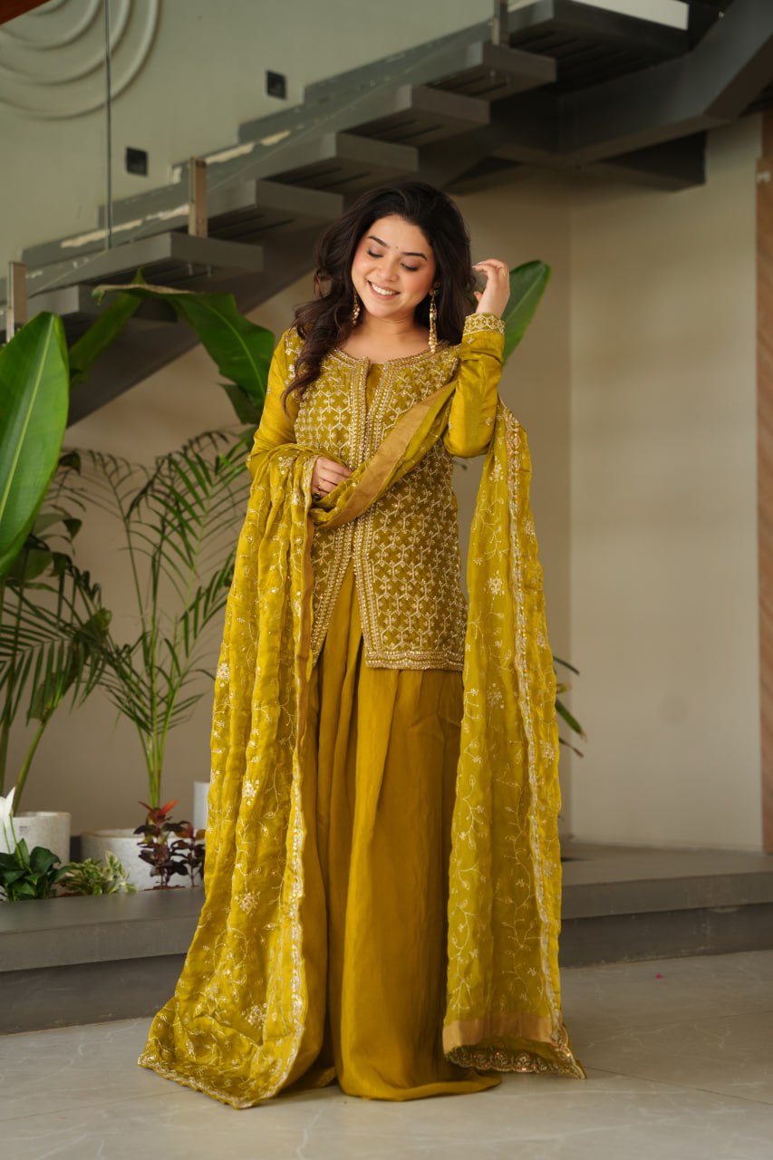 Premium Fendy Silk with Rich Beads Embroidered work Women Suit Set