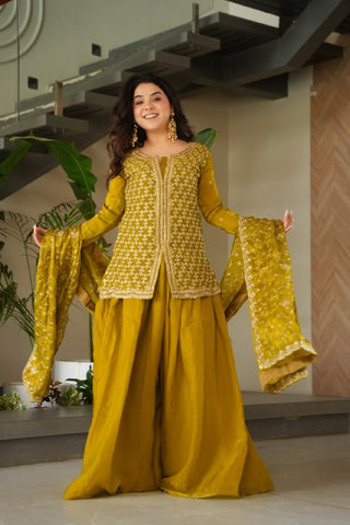 Premium Fendy Silk with Rich Beads Embroidered work Women Suit Set
