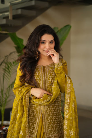 Premium Fendy Silk with Rich Beads Embroidered work Women Suit Set