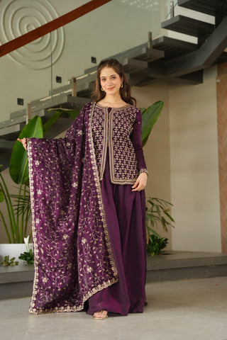 Premium Fendy Silk with Rich Beads Embroidered work Women Suit Set