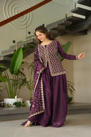 Premium Fendy Silk with Rich Beads Embroidered work Women Suit Set