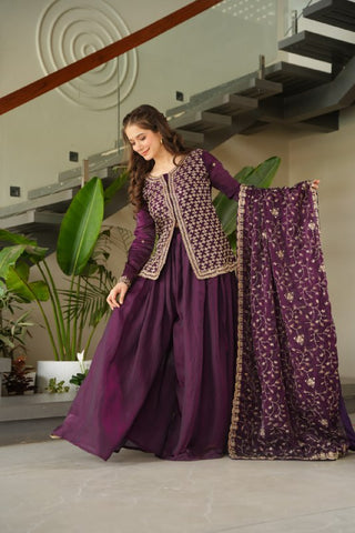 Premium Fendy Silk with Rich Beads Embroidered work Women Suit Set