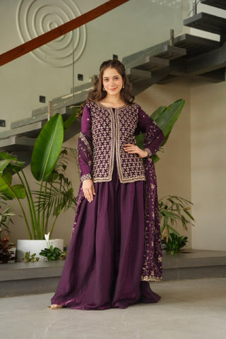 Premium Fendy Silk with Rich Beads Embroidered work Women Suit Set
