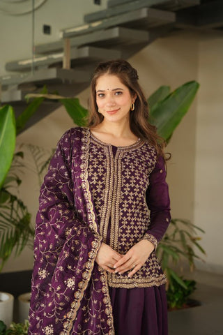 Premium Fendy Silk with Rich Beads Embroidered work Women Suit Set