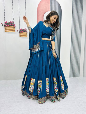 Navratri Special Pure Cotton with 6 Meter Huge Flair Ready to Wear Lehenga Choli Set