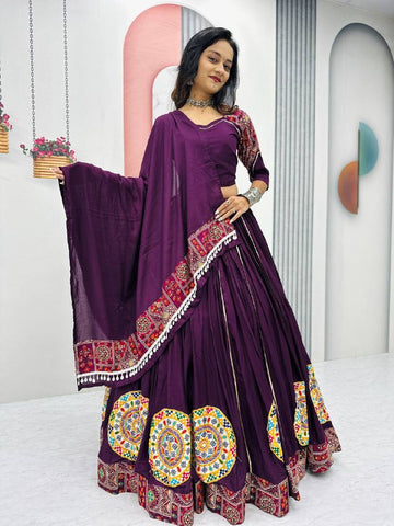 Navratri Special Pure Cotton with 6 Meter Huge Flair Ready to Wear Lehenga Choli Set