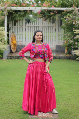 Festive Special Roman With Attractive Gota-Patti Lace Work with 6 Meter Big Flair Lehenga Choli Set