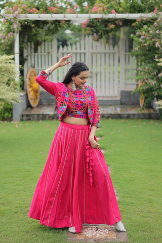 Festive Special Roman With Attractive Gota-Patti Lace Work with 6 Meter Big Flair Lehenga Choli Set
