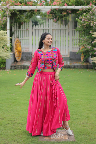 Festive Special Roman With Attractive Gota-Patti Lace Work with 6 Meter Big Flair Lehenga Choli Set