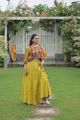 Festive Special Roman With Attractive Gota-Patti Lace Work with 6 Meter Big Flair Lehenga Choli Set