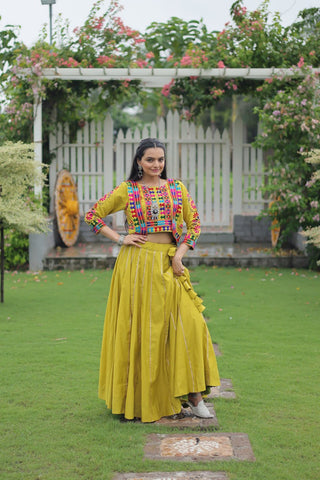 Festive Special Roman With Attractive Gota-Patti Lace Work with 6 Meter Big Flair Lehenga Choli Set
