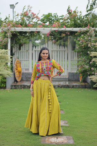 Festive Special Roman With Attractive Gota-Patti Lace Work with 6 Meter Big Flair Lehenga Choli Set