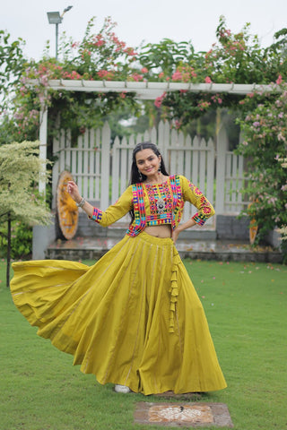 Festive Special Roman With Attractive Gota-Patti Lace Work with 6 Meter Big Flair Lehenga Choli Set