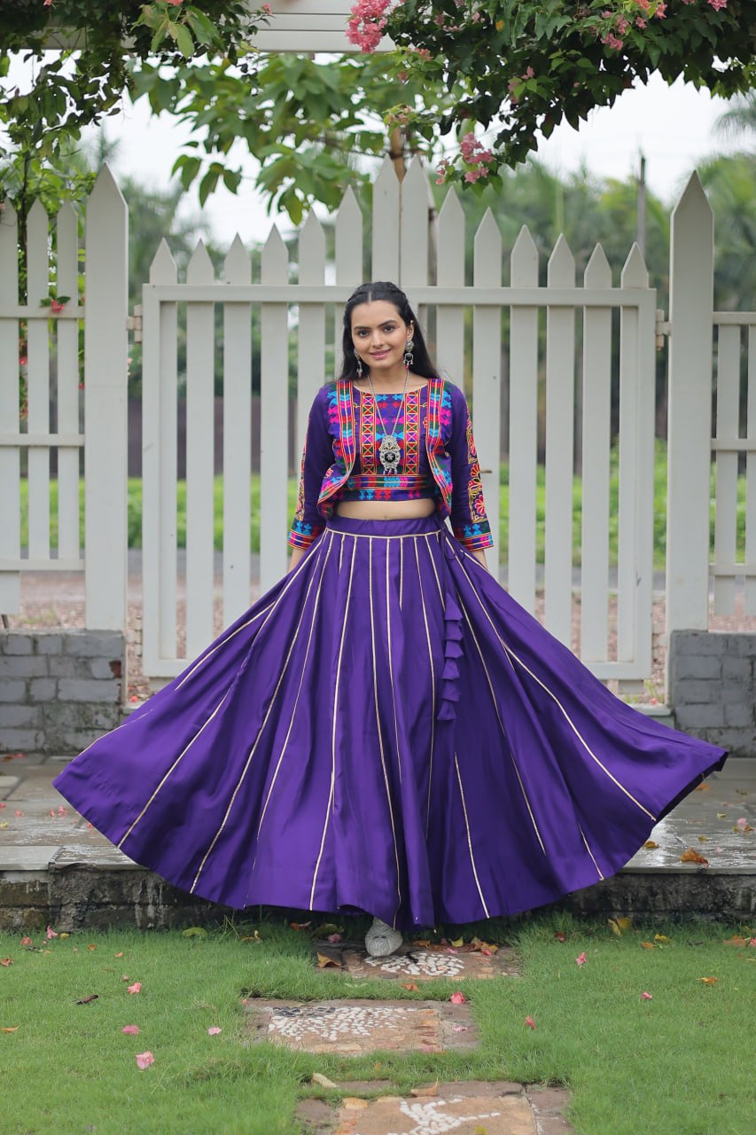 Festive Special Roman With Attractive Gota-Patti Lace Work with 6 Meter Big Flair Lehenga Choli Set